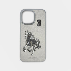 Santa Barbara Polo & Racquet Club Premium Leather iPhone Case – Grey Horse Edition