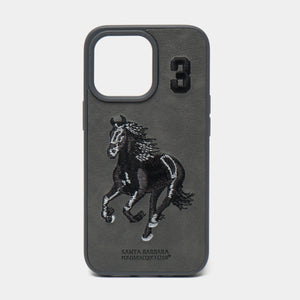 Santa Barbara Polo & Racquet Club Premium Leather iPhone Case – Black Horse Edition