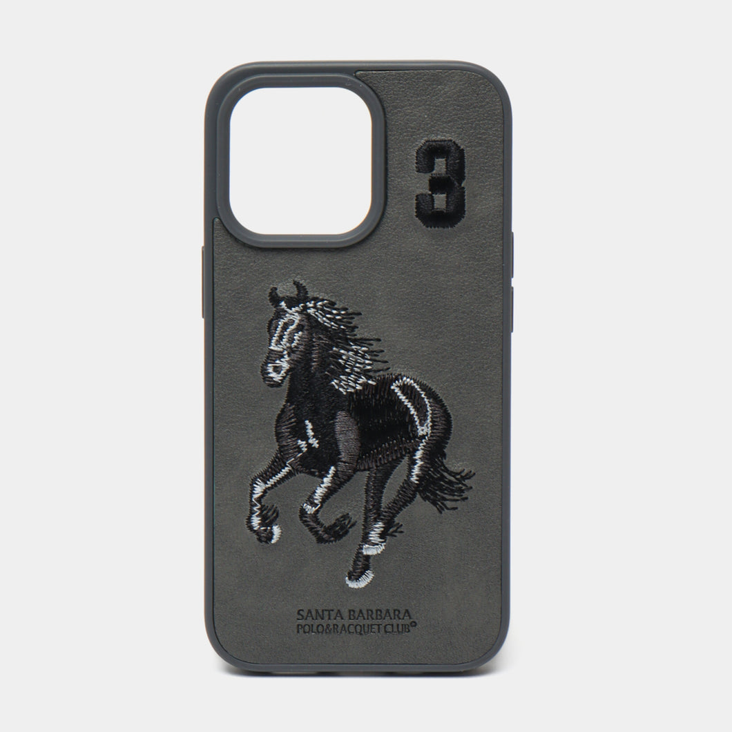 Santa Barbara Polo & Racquet Club Premium Leather iPhone Case – Black Horse Edition