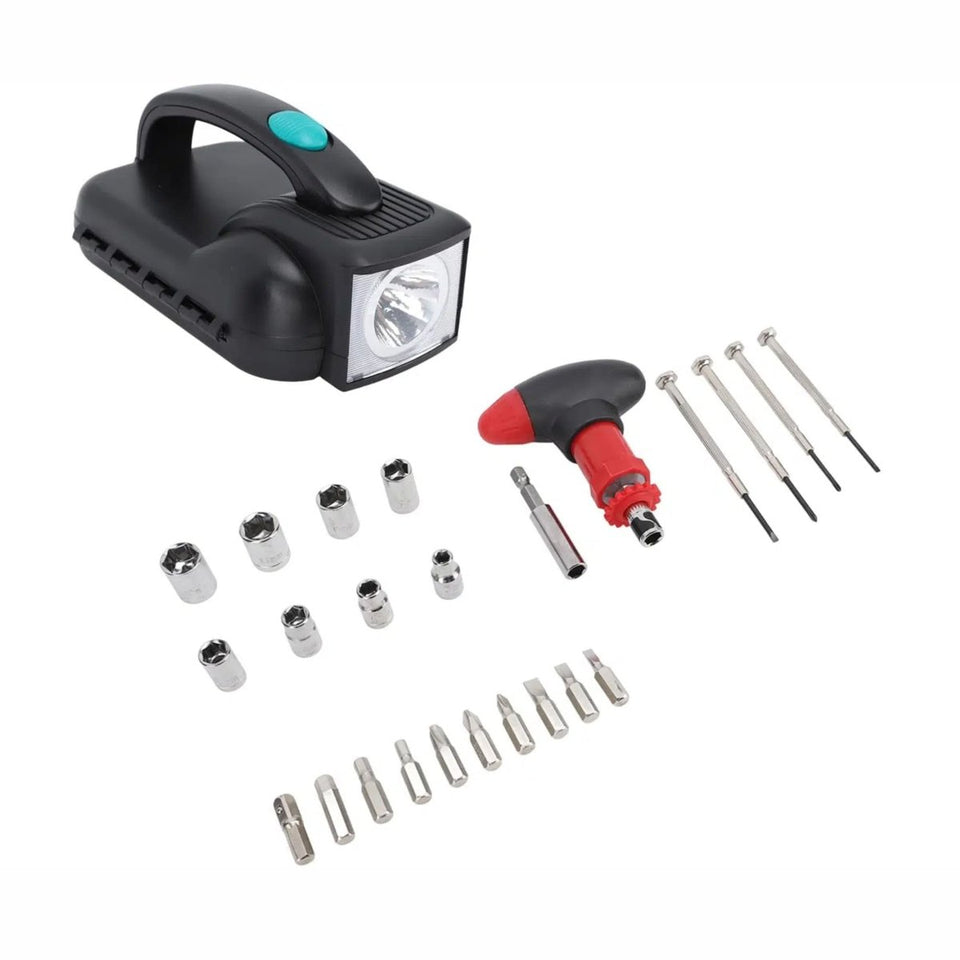 🔧 Multi-Functional Toolbox with Rechargeable Torch