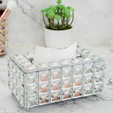 Luxury Silver Crystal Tissue Box – Elegant Decorative Napkin Holder for Home & Office