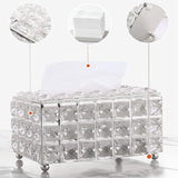 Luxury Silver Crystal Tissue Box – Elegant Decorative Napkin Holder for Home & Office