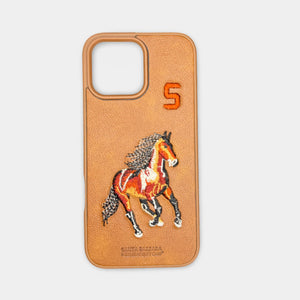 Santa Barbara Polo & Racquet Club Premium Leather iPhone Case – Mustard Horse Edition