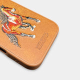Santa Barbara Polo & Racquet Club Premium Leather iPhone Case – Mustard Horse Edition