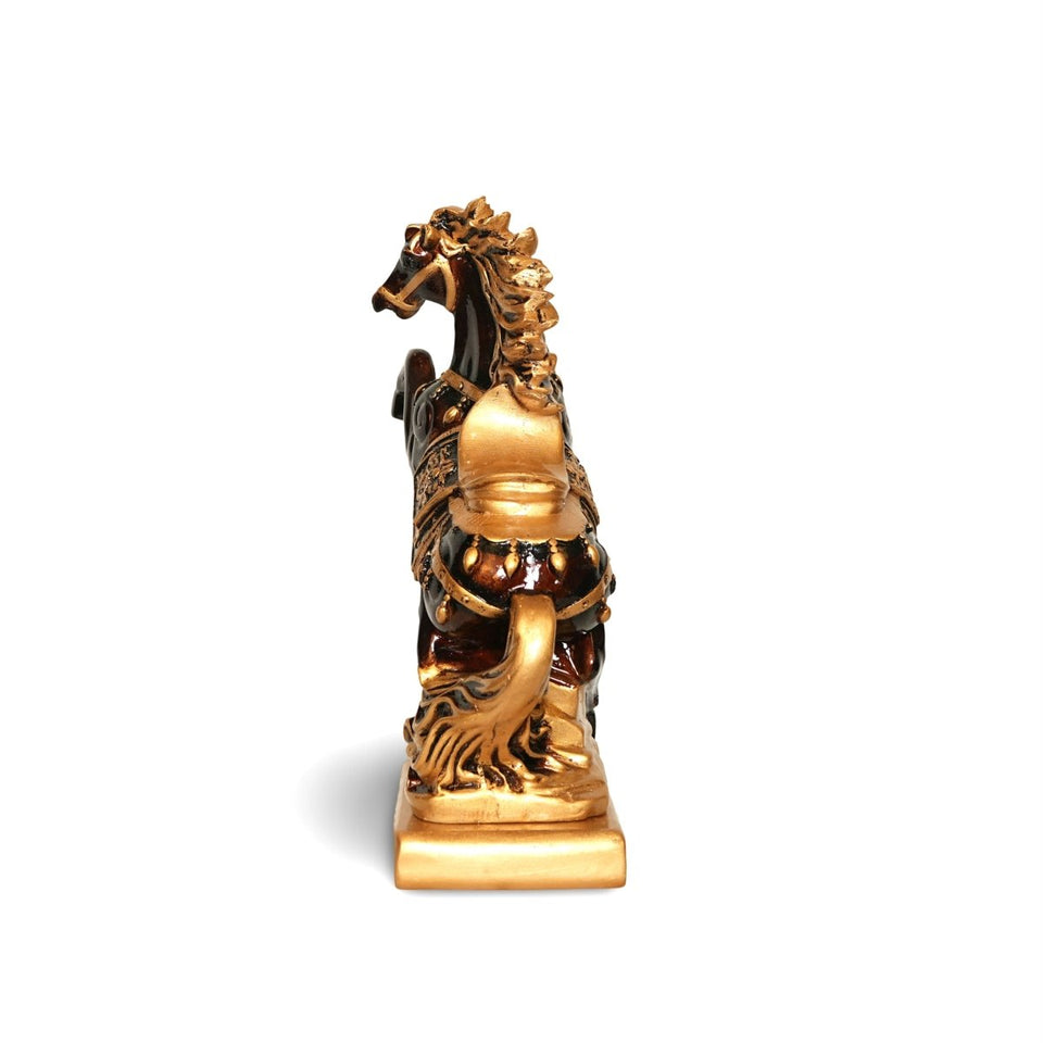 🏇 Majestic Rearing Horse Figurine – Gold & Black Décor