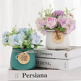 Artificial Daisy Flower Arrangement in Ceramic Pot – "Home Sweet Home" Décor