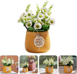 Artificial Daisy Flower Arrangement in Ceramic Pot – "Home Sweet Home" Décor