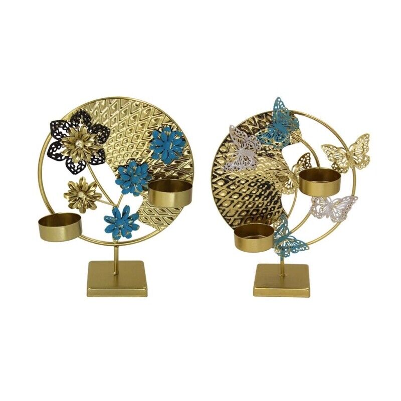 Elegant Gold Butterfly Candle Holder – Decorative Metal Tealight Stand