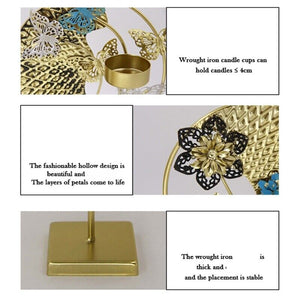 Elegant Gold Butterfly Candle Holder – Decorative Metal Tealight Stand