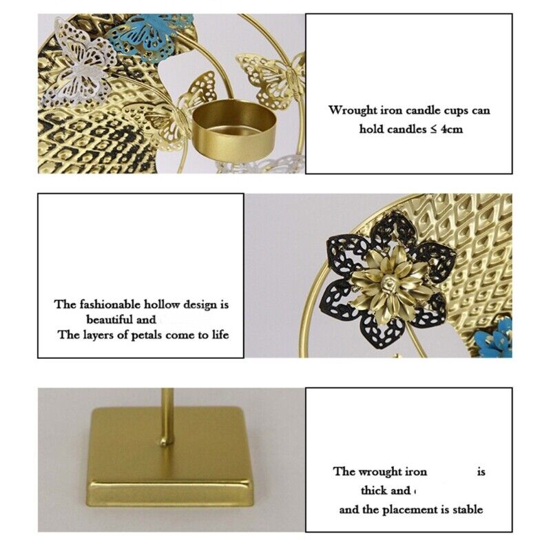 Elegant Gold Butterfly Candle Holder – Decorative Metal Tealight Stand