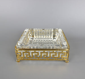 Luxury Square Gold & Glass Ashtray – Timeless Elegance for Discerning Tastes