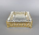 Luxury Square Gold & Glass Ashtray – Timeless Elegance for Discerning Tastes