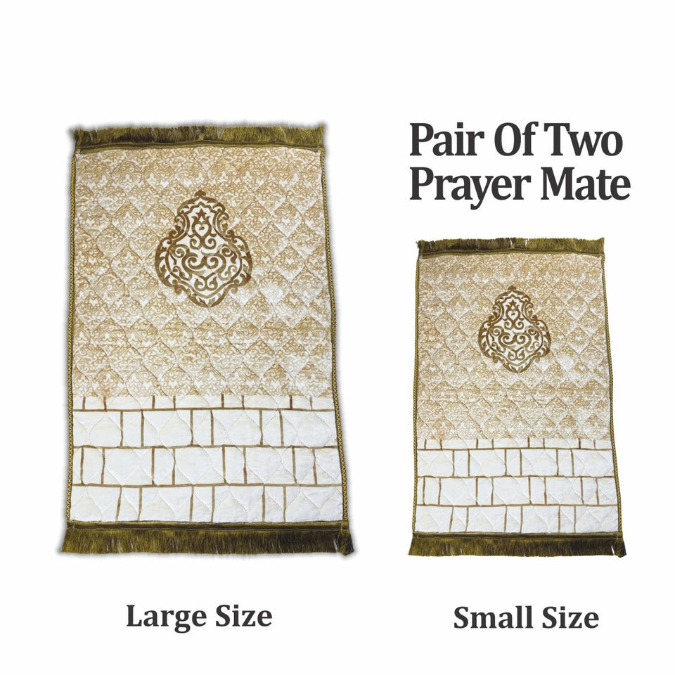 🕌 Bundle of Two– Large & Small Matching Set for Adults & Kids Prayer Mats