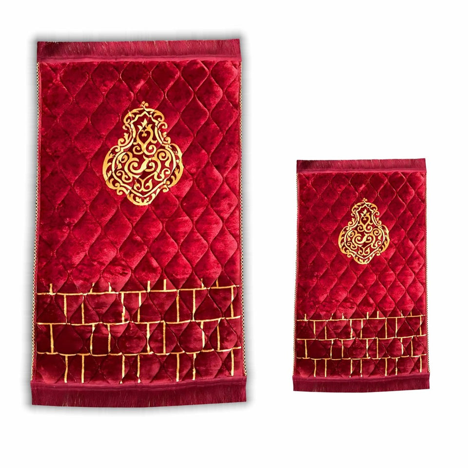 🕌 Bundle of Two– Large & Small Matching Set for Adults & Kids Prayer Mats