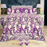 Premium Pure Cotton Bed Sheet Set – Elegant Floral Design (King Size)