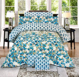 Premium Pure Cotton Bed Sheet Set – Elegant Floral Design (King Size)