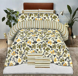 Premium Pure Cotton Bed Sheet Set – Elegant Floral Design (King Size)