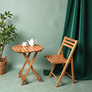 Foldable Round Table & Chair Set – Space-Saving & Stylish