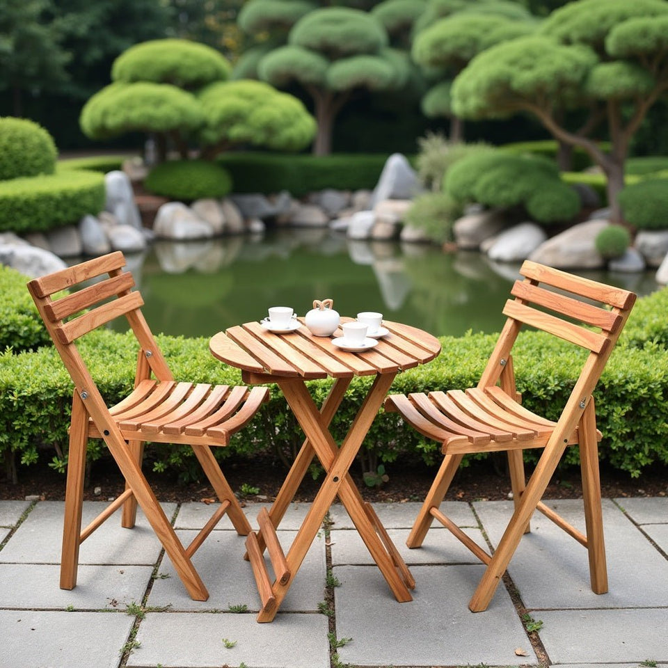 Foldable Round Table & Chair Set – Space-Saving & Stylish