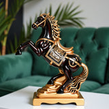 🏇 Majestic Rearing Horse Figurine – Gold & Black Décor