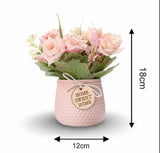 Artificial Daisy Flower Arrangement in Ceramic Pot – "Home Sweet Home" Décor